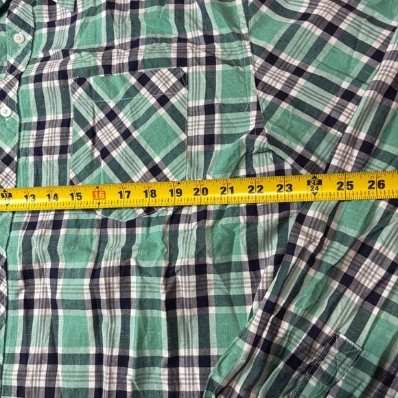BKE Shirt Mens 3XL Blue Green Plaid Long Sleeve Athletic Fit Buckle - Picture 5 of 5